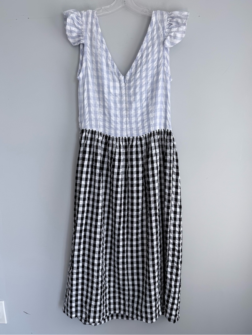 Tach Ilena Cloqué Gingham Embroidered Milkmaid Boho Cottagecore Dress L - Picture 7 of 16
